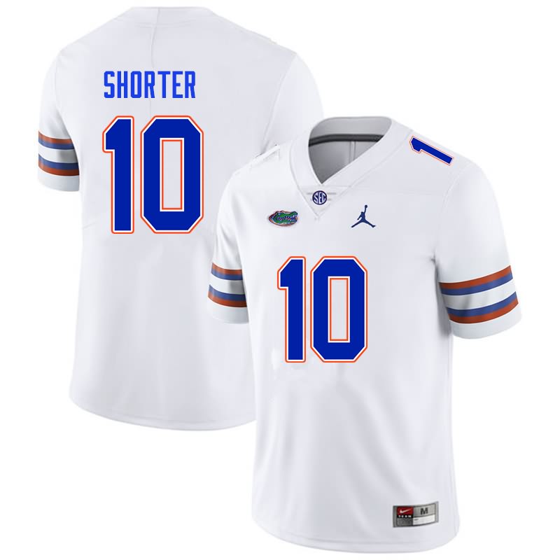 NCAA Florida Gators Justin Shorter Men's #10 Nike White Stitched Authentic College Football Jersey DQI0564MB